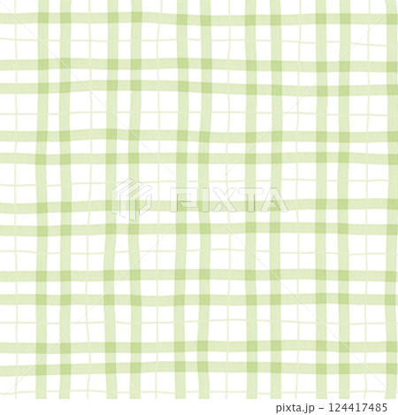 Sage Green Plaid Gingham Hand Drawn Background Pattern Overlay 124417485