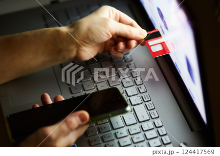 A humorous concept of online shopping and e-commerce. A humorous concept of online shopping and e-commerce. 124417569