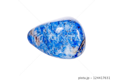 Macro mineral stone blue lapis lazuli (afghanistan) on white background Macro mineral stone blue lapis lazuli (afghanistan) on white background 124417631