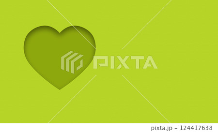 Green textured canvas background with heart shape cutout 124417638