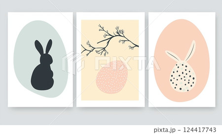 Minimalist Easter card collection with elegant design Minimalist Easter card collection with elegant design 124417743
