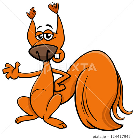 funny cartoon red squirrel comic animal character funny cartoon red squirrel comic animal character 124417945