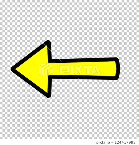 Yellow left arrow simple icon (direction, guidance, simple design) Yellow left arrow simple icon (direction, guidance, simple design) 124417995