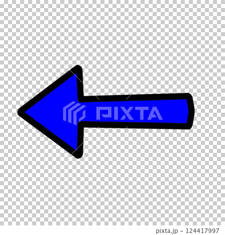 藍色左箭頭簡單圖示（方向、引導、簡單設計） 124417997