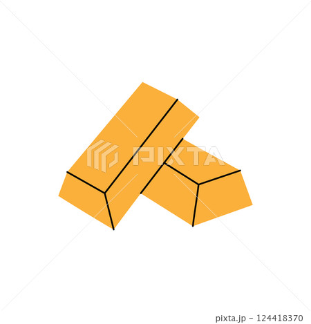 Two gold bars. Money investment and business commerce. Vector illustration. Two gold bars. Money investment and business commerce. Vector illustration. 124418370