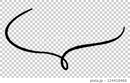 A simple speech bubble in a line drawing style, oval, open at the top and with a twisting tail on the right, monotone A simple speech bubble in a line drawing style, oval, open at the top and with a twisting tail on the right, monotone 124418468