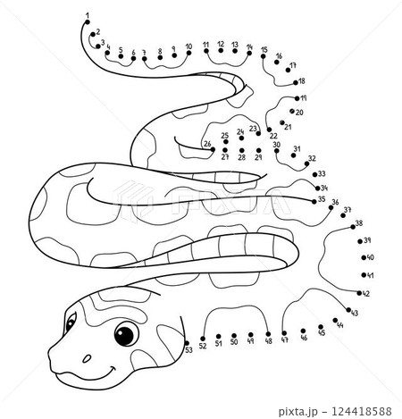 Dot to Dot Corn Snake Animal Isolated Coloring Dot to Dot Corn Snake Animal Isolated Coloring 124418588