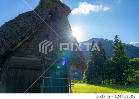 【世界遺産】初夏の五箇山・菅沼合掌造り集落【富山県】 124419308