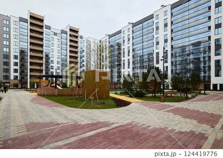 This is a Modern Residential Complex that features a vibrant Outdoor Play Area for children This is a Modern Residential Complex that features a vibrant Outdoor Play Area for children 124419776