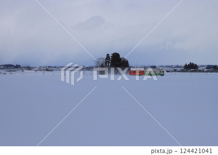 一面の銀世界の中力強く走る只見線キハ110系気動車(復刻色)_2025/2/23撮影 124421041