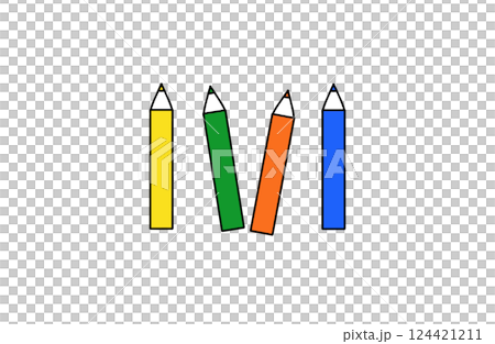 カラフルな色鉛筆のイラスト カラフルな色鉛筆のイラスト 124421211