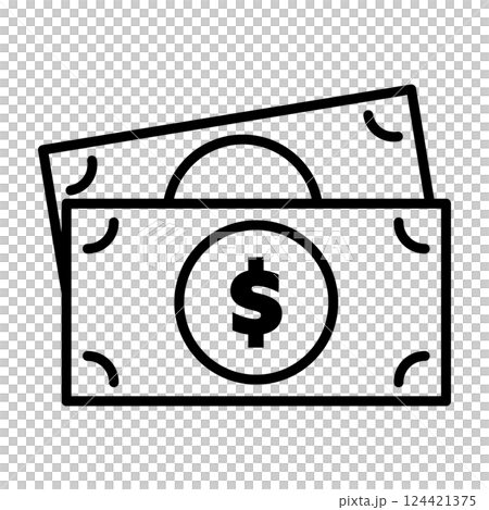 Dollar bill simple monochrome icon Dollar bill simple monochrome icon 124421375