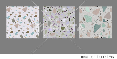 Set of seamless abstract patterns with texture stone in vector Set of seamless abstract patterns with texture stone in vector 124421745