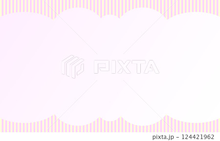 ピンクと黄色のストライプをカットしたグラデーションがかかったもくもくしたフレーム ピンクと黄色のストライプをカットしたグラデーションがかかったもくもくしたフレーム 124421962
