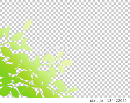 緑色のグラデーションで光との葉の影を表現したイラスト 124422083