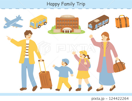 旅行を楽しむ家族 124422264