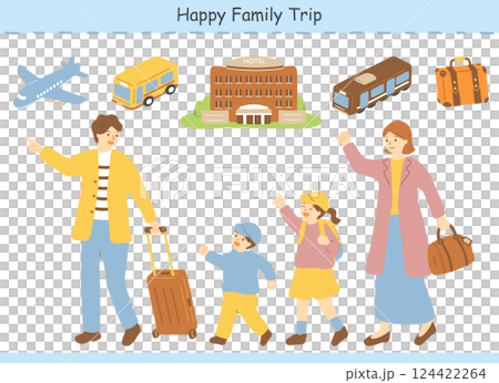 旅行を楽しむ家族 124422264