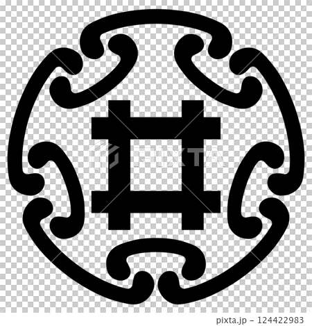 家紋です。五つ子持ち鐶に井筒と言います。 家紋です。五つ子持ち鐶に井筒と言います。 124422983