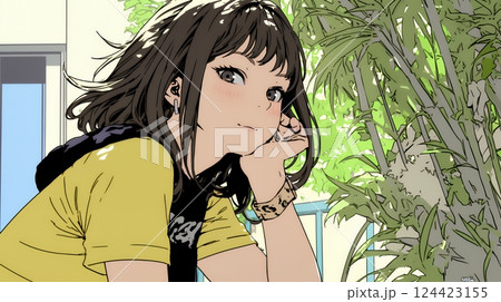 「ふーん、やるじゃない」と驚きと皮肉の混じった表情を見せる若い女性