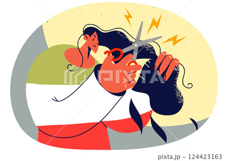 Iranian woman cut hair protesting 124423163