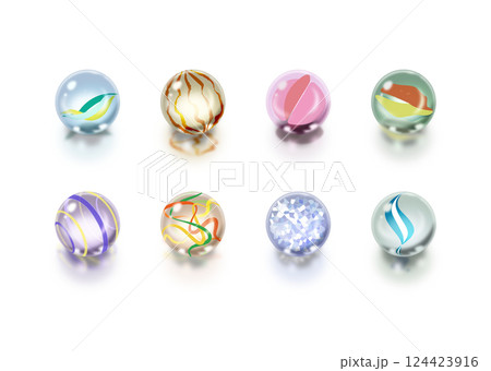 模様入りビー玉　8色セット 124423916