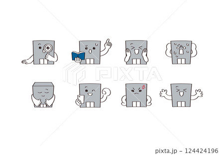 会社のキャラクターのイラストセット 124424196