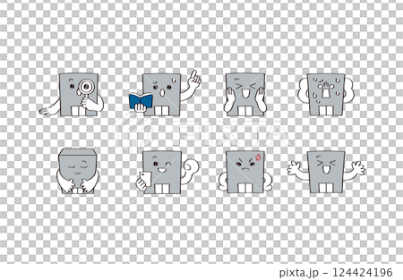 会社のキャラクターのイラストセット 124424196