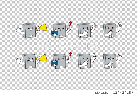 会社のキャラクターのイラストセット 124424197