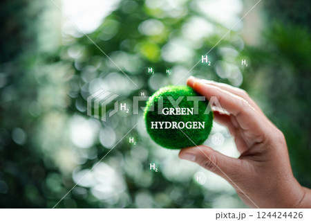 Environment, eco friendly industry and alternative energy. Climate friendly energy solution in the future for net zero target. Reducing greenhouse gas emissions. Clean hydrogen energy concept. Environment, eco friendly industry and alternative energy. Climate friendly energy solution in the future for net zero target. Reducing greenhouse gas emissions. Clean hydrogen energy concept. 124424426