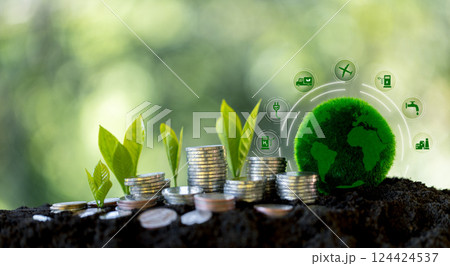 Concept of hydrogen energy sustainable investment ideas investment save money Zero hydrogen energy storage with business, finance, investment and environment Green industry and alternative energy 124424537