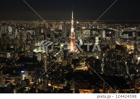 六本木ヒルズ森タワーから見る都心の夜景 六本木ヒルズ森タワーから見る都心の夜景 124424598