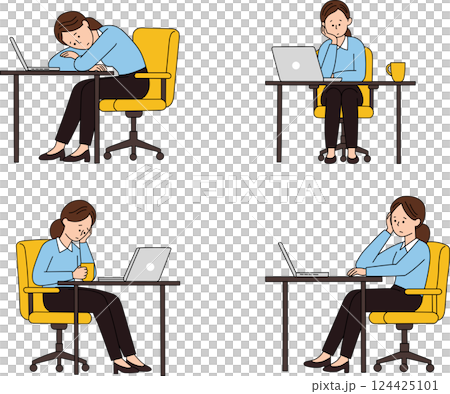 Business women suffering from work Business women suffering from work 124425101