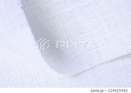 white hemp viscose natural fabric cloth, sackcloth rough texture of textile fashion 124425492