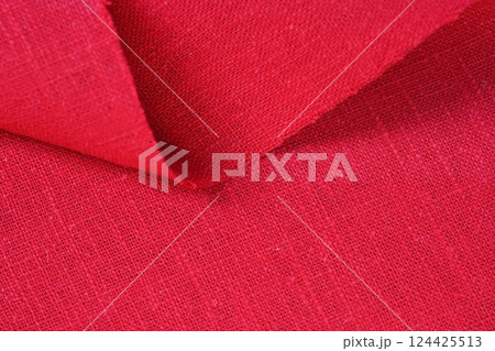 red hemp viscose natural fabric cloth color, sackcloth rough texture of textile fashion 124425513