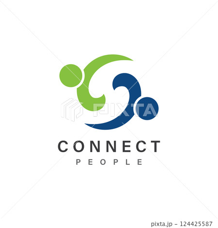 People Connect logo design template. connection logo for business People Connect logo design template. connection logo for business 124425587