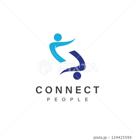 People Connect logo design template. connection logo for business People Connect logo design template. connection logo for business 124425593