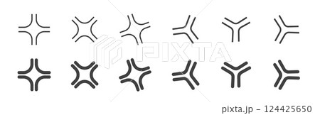 Anime Emotion effect set. Simple anger mark....のイラスト素材 [124425650] - PIXTA