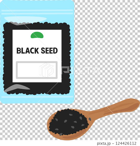 Black seeds in a bag 124426112