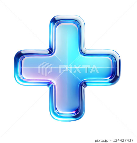 blue cross sign 124427437