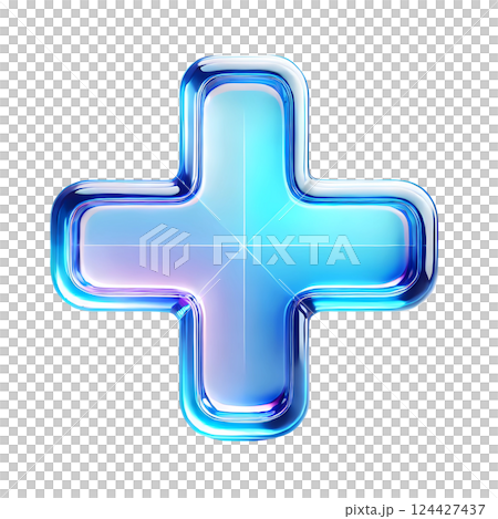 blue cross sign 124427437