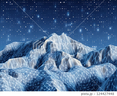 北アルプスの山並み 鹿島槍ヶ岳 イラスト 北アルプスの山並み 鹿島槍ヶ岳 イラスト 124427448