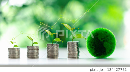 Businesses increasingly directing money into ESG funds, recognizing green investments not only support the eco-economy but sustainable finance practices amid growing concerns about climate change. 124427781