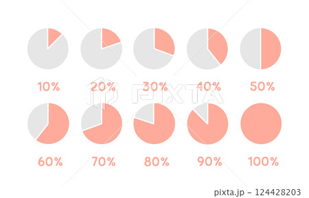 円グラフ　イラストセット 124428203