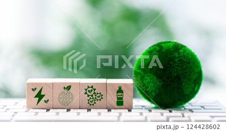 New technology in biodegradable plastic is being developed against background of increasing taxes on traditional plastics, protect nature by reducing pollution and cleaning our oceans and Earth. 124428602