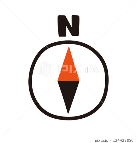 地図で使われそうな手描きの東西南北マーク 124428850