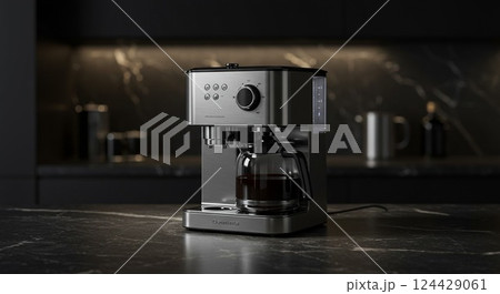 コーヒーサーバーから注がれるコーヒー豆 コーヒーサーバーから注がれるコーヒー豆 124429061