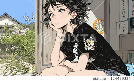 ため息をついている若い女性