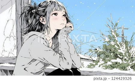 ため息をついている若い女性