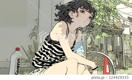ため息をついている若い女性