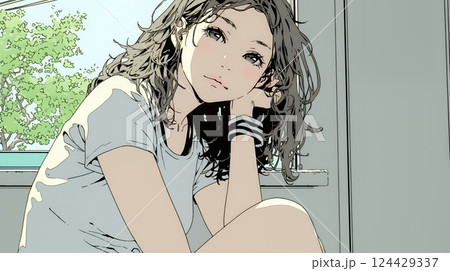 ため息をついている若い女性
